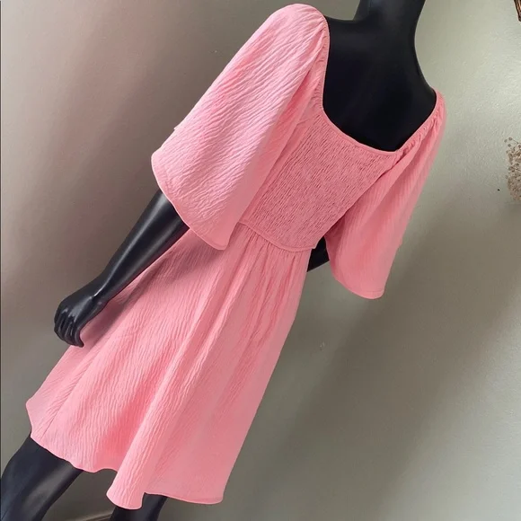 Pink Flutter Sleeve Dress NWTs - Picture 7 of 13